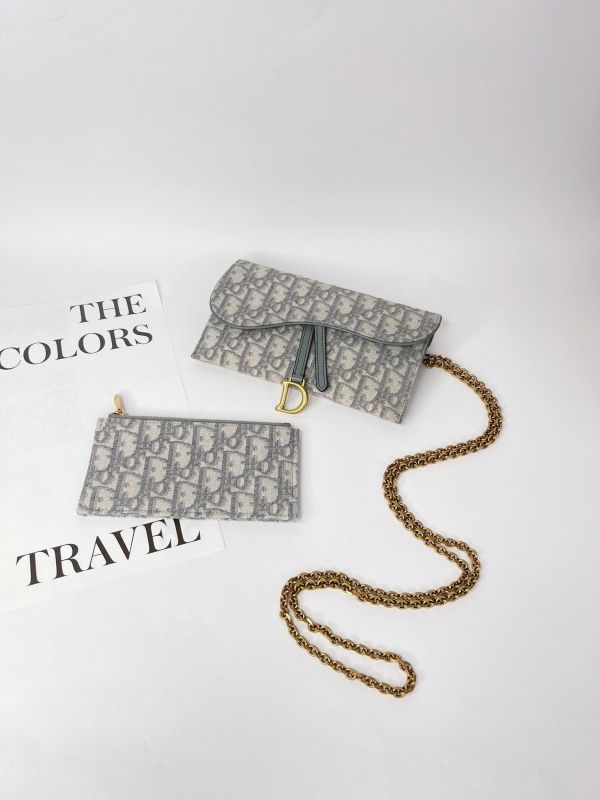 【9成新】DIOR Saddle 長型鏈帶銀包 