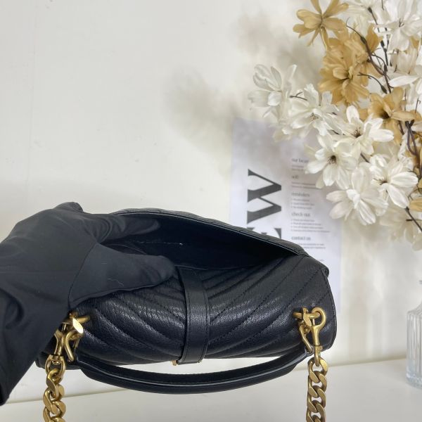 【12期0利率】YSL COLLèGE中性絎縫皮革手袋【22年1月台灣購證】【95成新】 