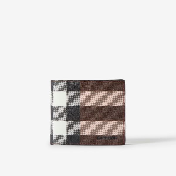 【12期0利率】【全新品】BURBERRY 棕色大號格紋8卡對折短夾【現金價10000】 