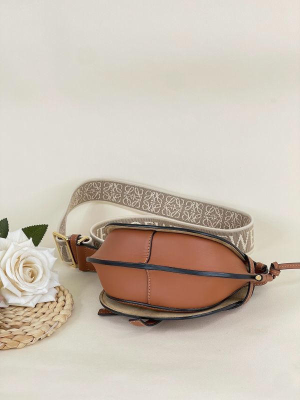 【分期0利率】LOEWE MINI GATE 雙層包 焦糖【95成新】 