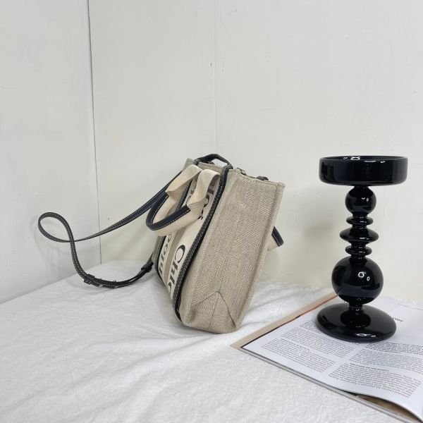 【12期0利率】Chloé 背帶款小號 Woody Tote Bag 深藍色【9成新】 