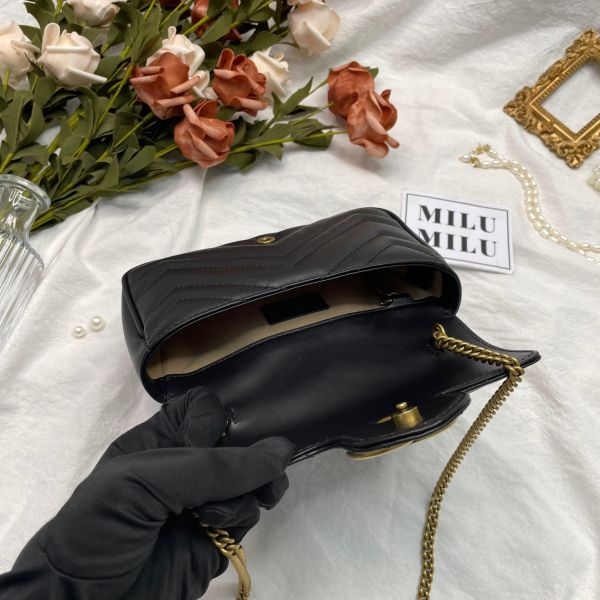 【99成新】【12期0利率】GUCCI GG MARMONT迷你翻蓋單肩包 