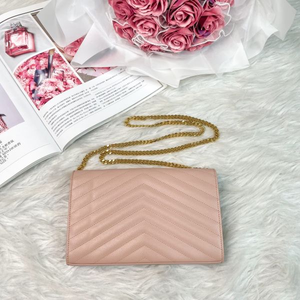 【12期0利率】YSL WOC 魚子醬鍊包 22.5CM【9成新】 