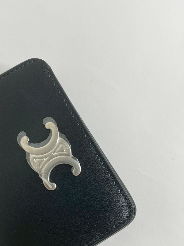 【分期0利率】CELINE TRIOMPHE亮澤牛皮革短款錢包【全新品】 
