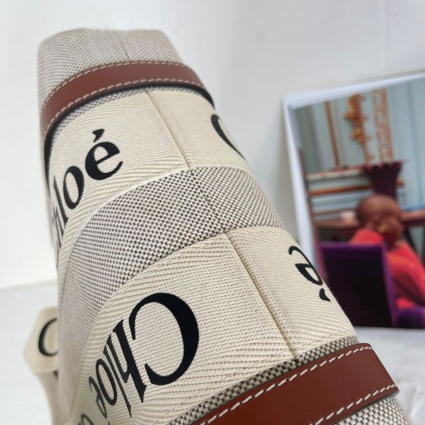 【12期0利率】Chloé 背帶款小號 Woody Tote Bag 經典棕色【95成新】 