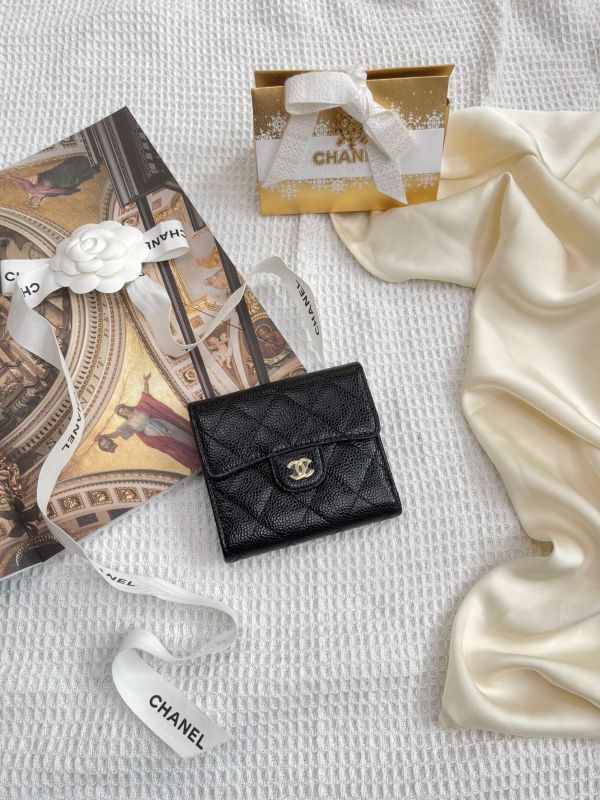 【分期0利率】CHANEL COCO 魚子醬三折短夾【全新品】 