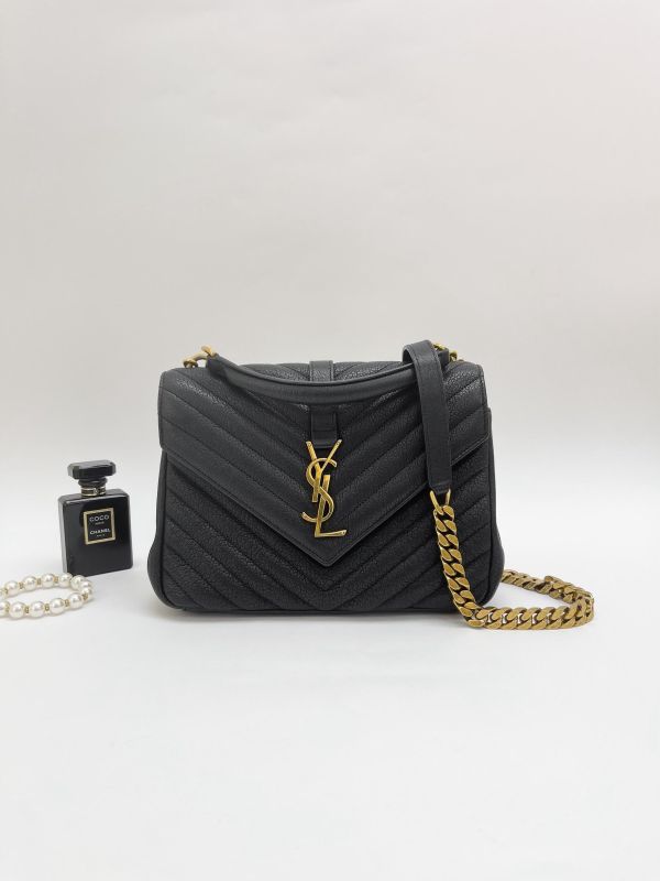 【9成新】YSL COLLèGE中性絎縫皮革手袋 