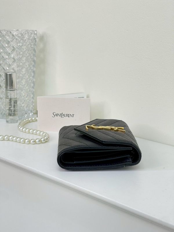 【99成新】YSL 魚子醬三折短夾 