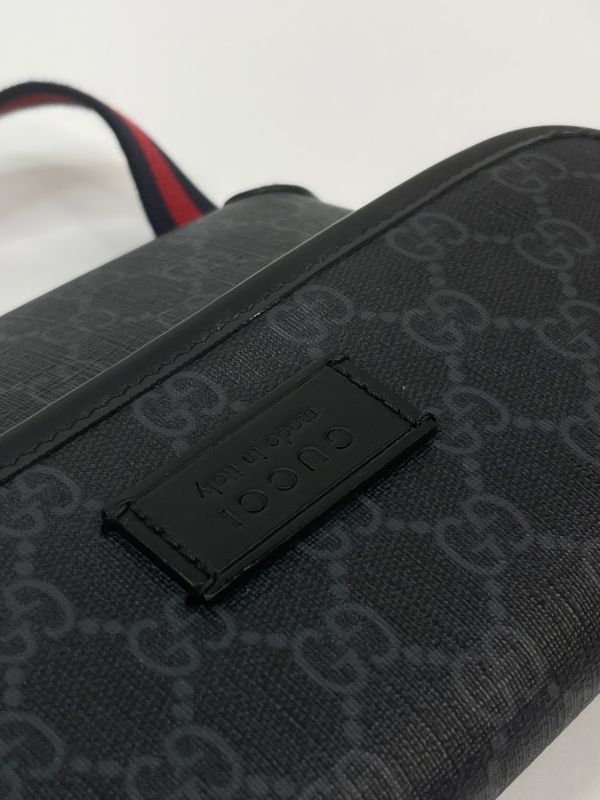 【分期0利率】GUCCI GG BLACK 黑武士胸包【99成新】 
