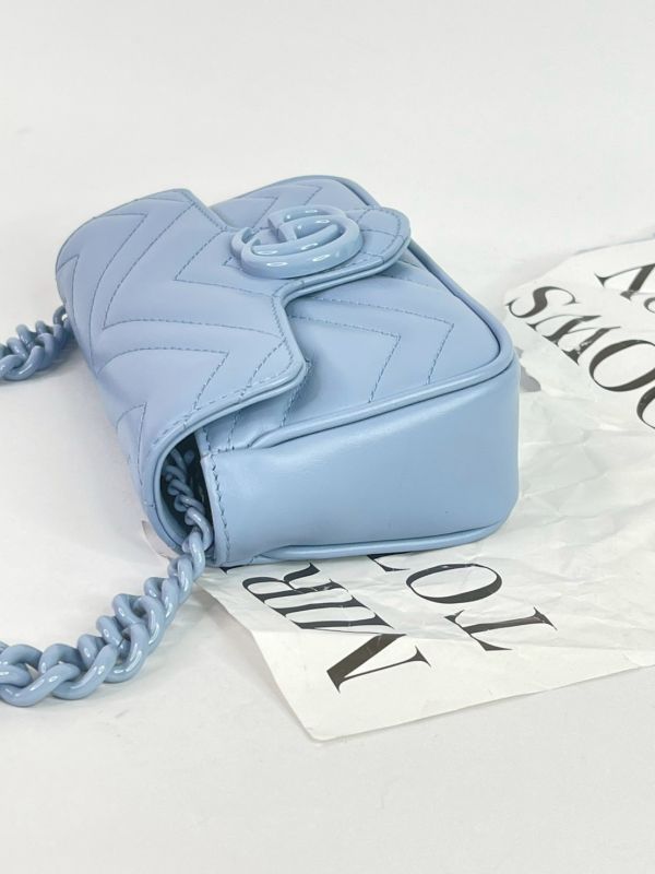 【95成新】GUCCI GG馬夢絎縫皮革鍊帶腰/肩背包 