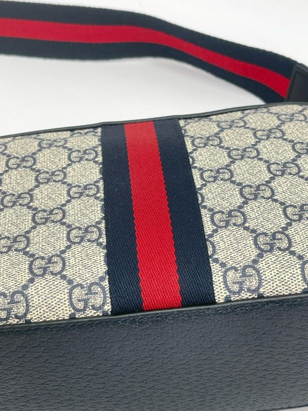 【95成新】GUCCI GG Supreme 帆布印花織帶相機包 
