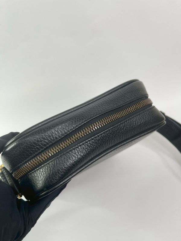 【9成新】GUCCI 復古印刷LOGO牛皮斜背包 