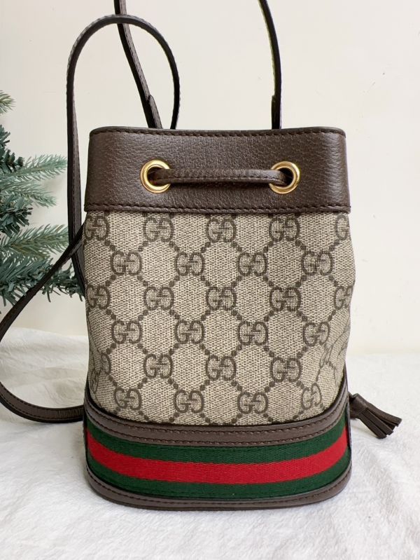 【12期0利率】GUCCI OPHIDIA GG 迷你水桶袋 【22年7月台灣購證】【95成新】 
