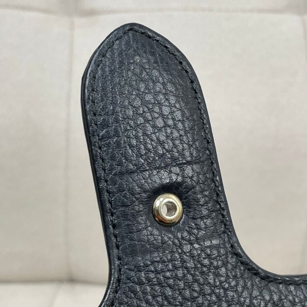 【12期0利率】GUCCI 雙G扣 荔枝牛皮雙層鍊條斜背包【9成新】 