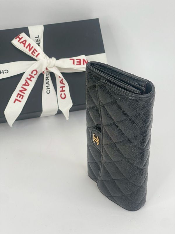 【分期0利率】CHANEL COCO 經典翻蓋長夾 黑金【9成新】 
