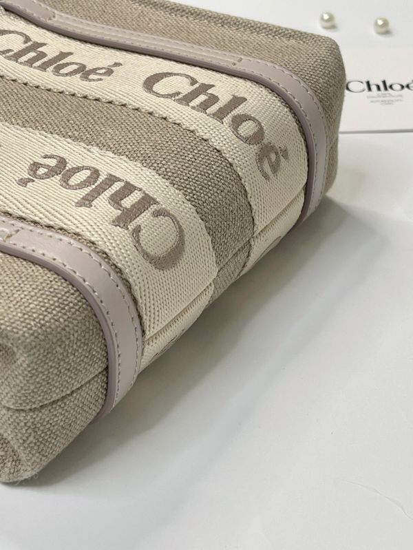 【分期0利率】CHLOE  MINI WOODY TOTE背帶刺繡款【95成】 