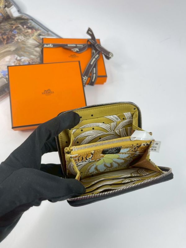 【分期0利率】HERMES 絲巾短夾  黑【99成新】 