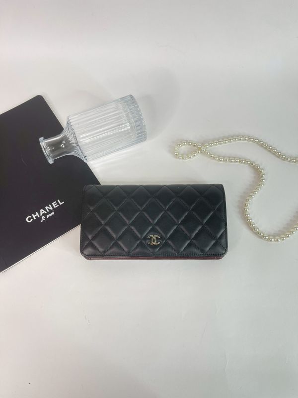 【分期0利率】CHANEL 羊皮對開長夾【95成新】 