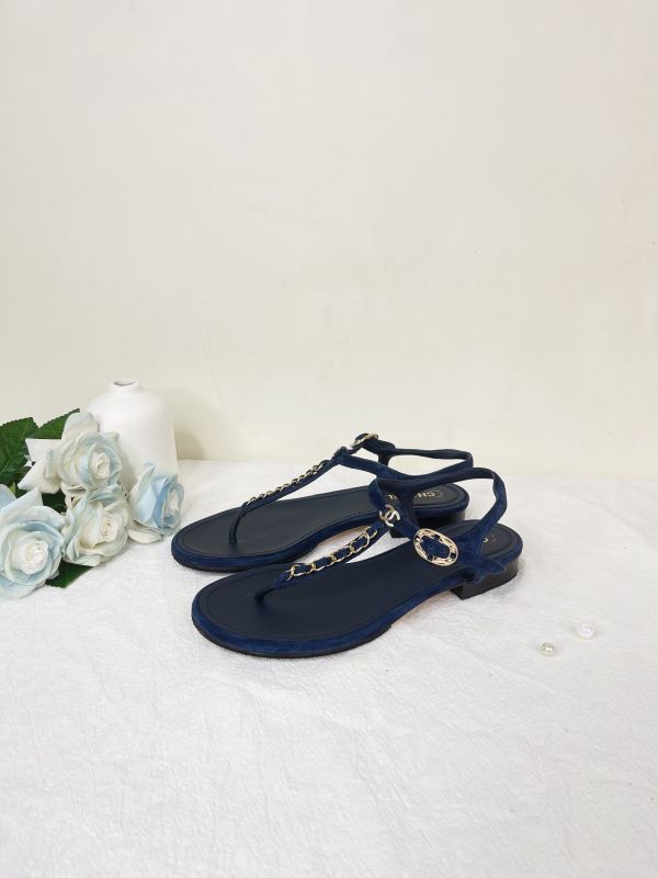 【分期0利率】CHANEL 20P T字金鍊涼鞋【9成新】 