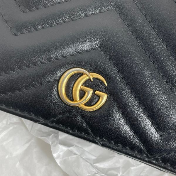 【12期0利率】GUCCI Marmont 愛心兩摺拉鍊零錢袋短夾【85成新】 