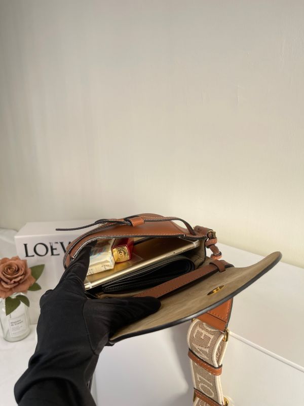 【分期0利率】LOEWE MINI GATE 雙層包 焦糖【92成新】 