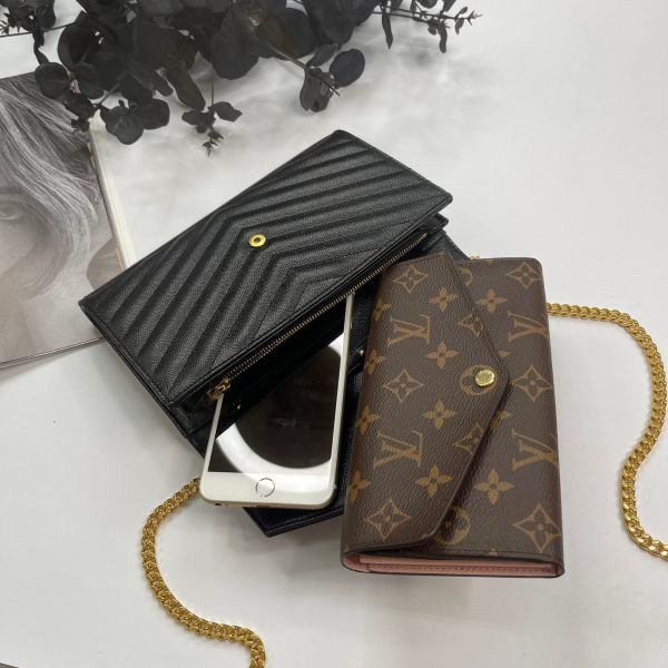 【12期0利率】YSL WOC 魚子醬鍊包 金扣22.5CM【全新閒置】 