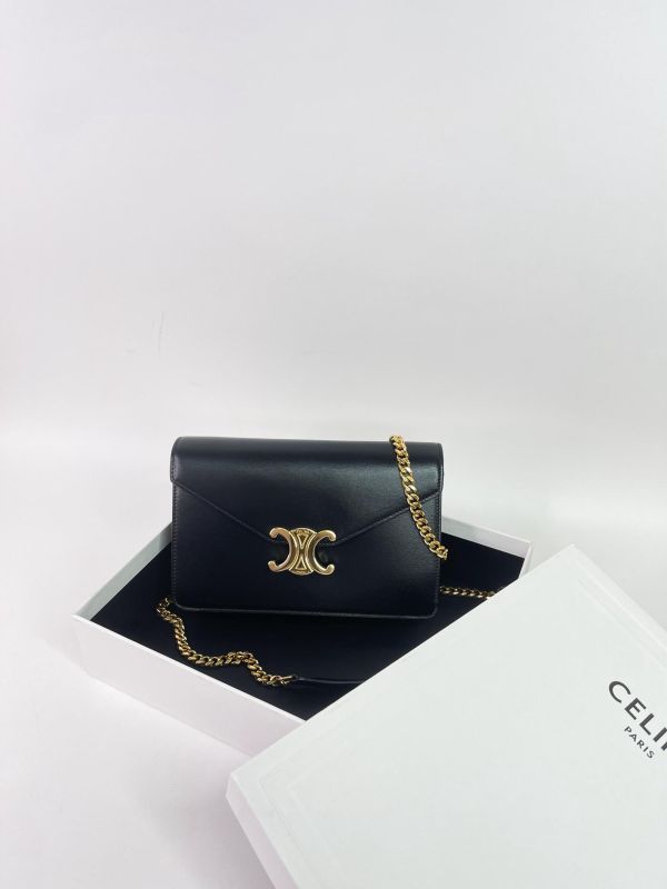 【95成新】CELINE MARGO 亮澤牛皮革WOC 