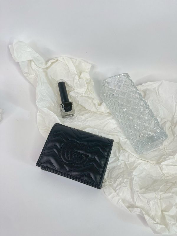 【95成新】GUCCI Marmont 愛心兩摺拉鍊零錢袋短夾 