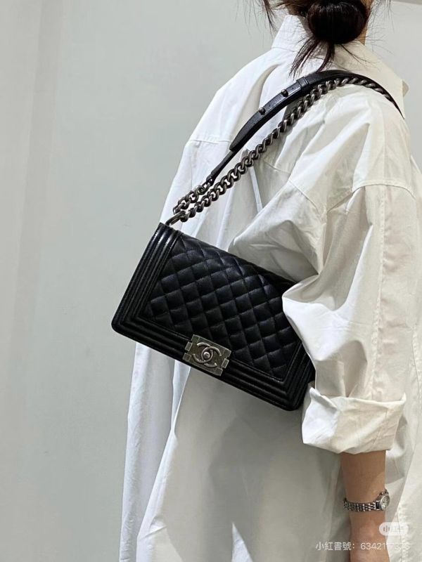 【95成新】CHANEL芯片款 BOY 25 牛皮銀扣 