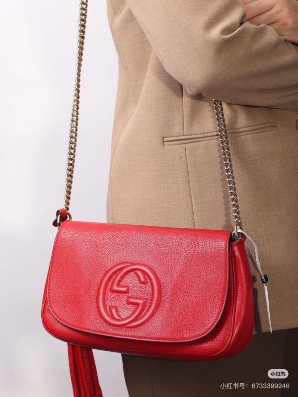 【分期0利率】GUCCI SOHO 流蘇翻蓋鍊包【95成新】 