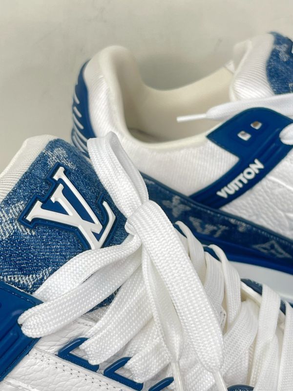 【分期0利率】LV Trainer Sneaker 深藍  9碼【99成新】 