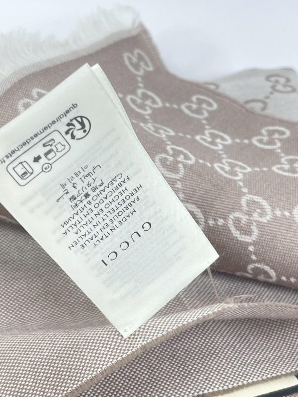 【95成新】GUCCI 經典雙G緹花純羊毛圍巾 