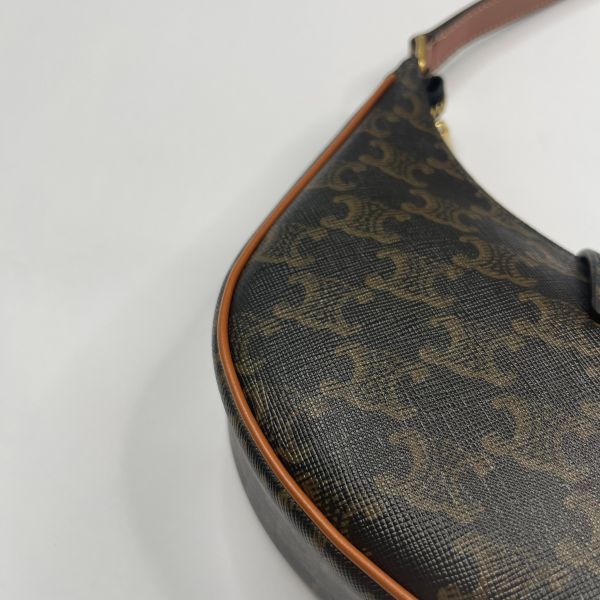 【12期0利率】CELINE AVA TRIOMPHE標誌印花牛皮革中號手袋【全新閒置】 