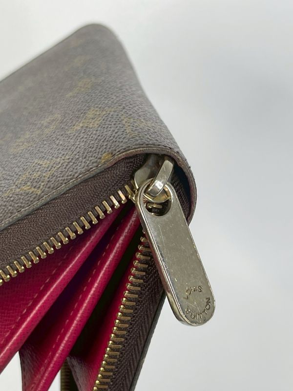 【85成新】LV ZIPPY Monmgram拉鏈長夾 紫紅色 