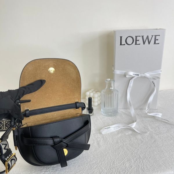 【12期0利率】LOEWE MINI GATE 雙層包 黑【9成新】 