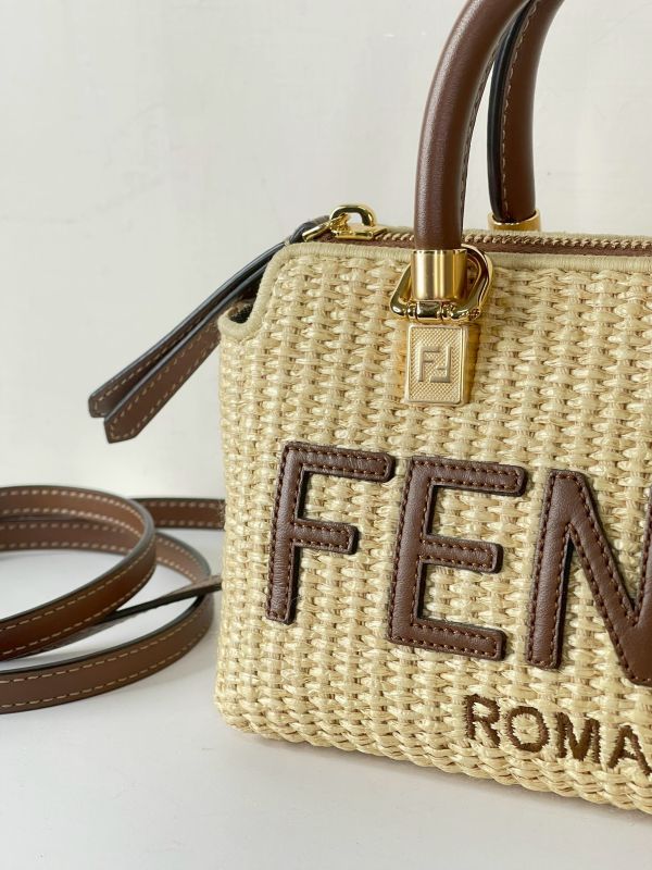 【分期0利率】FENDI BY THE WAY 竹編兩用迷你波士頓包【95成新】