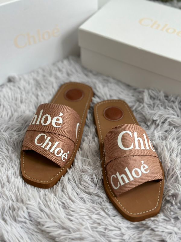 【12期0利率】【全新品】Chloé  繃帶字母拖鞋-咖啡牛奶(限量色 