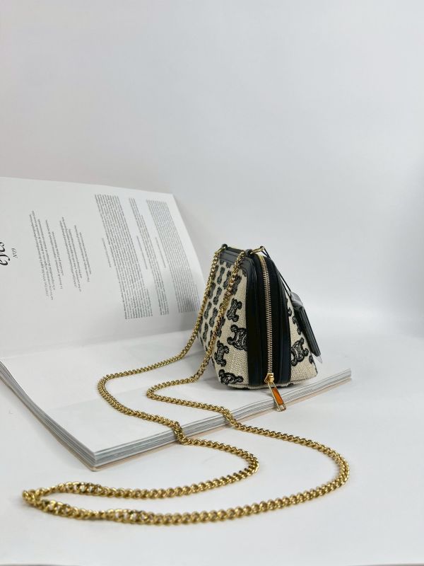 【95成新】CELINE 刺繡貝殼包 