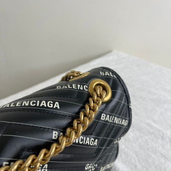 【分期0利率】GUCCI Marmont 巴黎世家聯名款26CM 肩背包【未使用閒置品】 