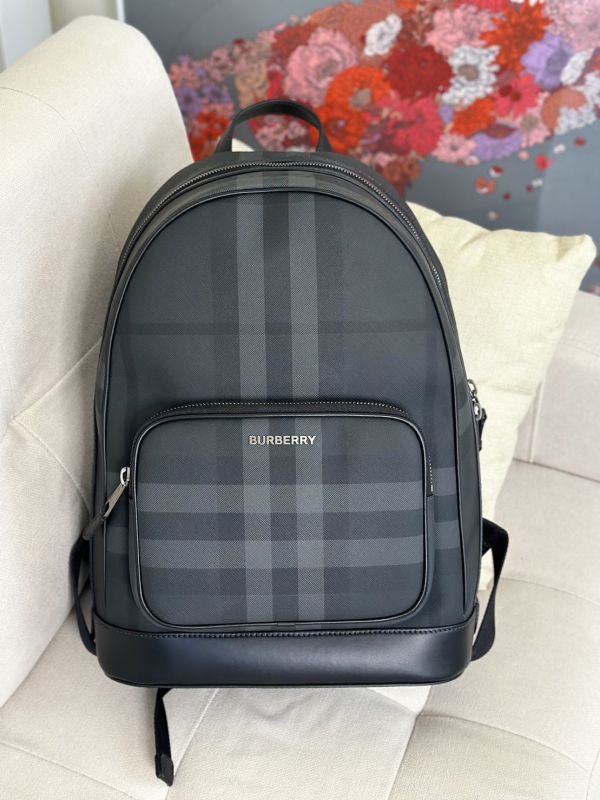 【12期0利率】【全新品】BURBERRY Rocco格紋皮革後背包 