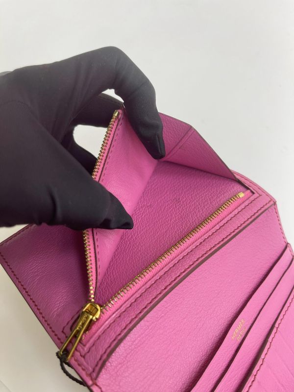 【9成新】HERMES BEARN 鴕鳥皮短夾 