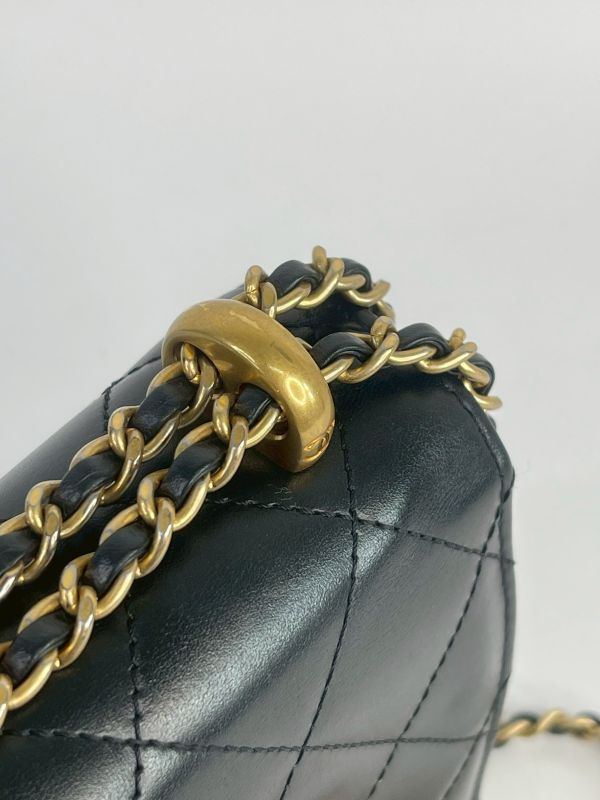 【95成新】CHANEL 雙金球口蓋包 