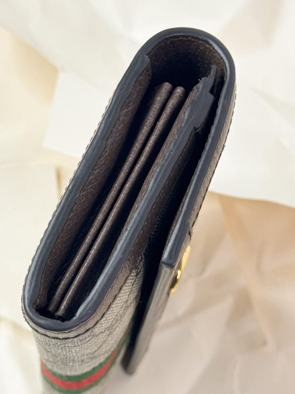 【95成新】GUCCI OPHIDIA 織帶扣式信封長夾 