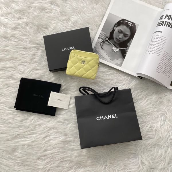 【12期0利率】CHANEL 吐司零錢卡包 小雞黃【閒置未使用】 