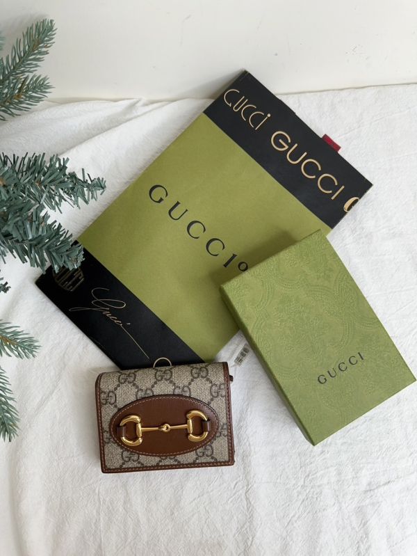 【12期0利率】GUCCI1955 馬銜扣老花4卡零錢短夾【21年11月台灣購證】【88成新】 