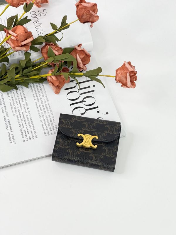 【9成新】CELINE凱旋門三摺短夾 