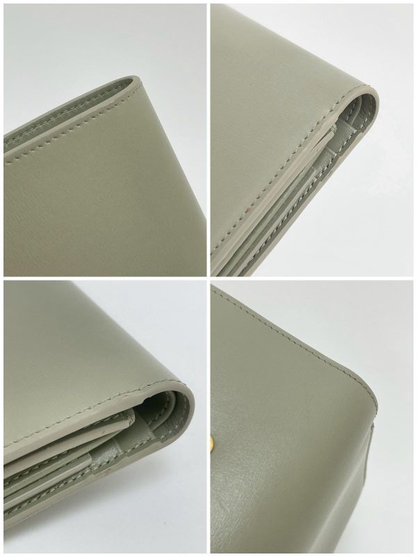 【9成新】CELINE 亮面牛皮革TRIOMPHE三折短夾 