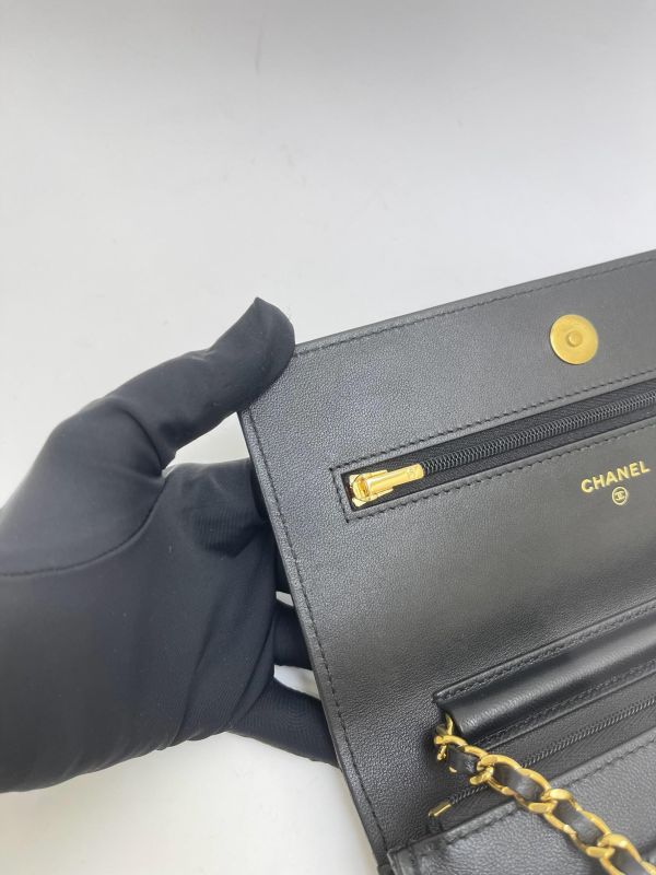 【99成新】CHANEL  WOC 羊皮金扣 
