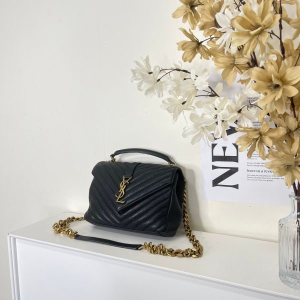 【12期0利率】YSL COLLèGE中性絎縫皮革手袋【22年1月台灣購證】【95成新】 