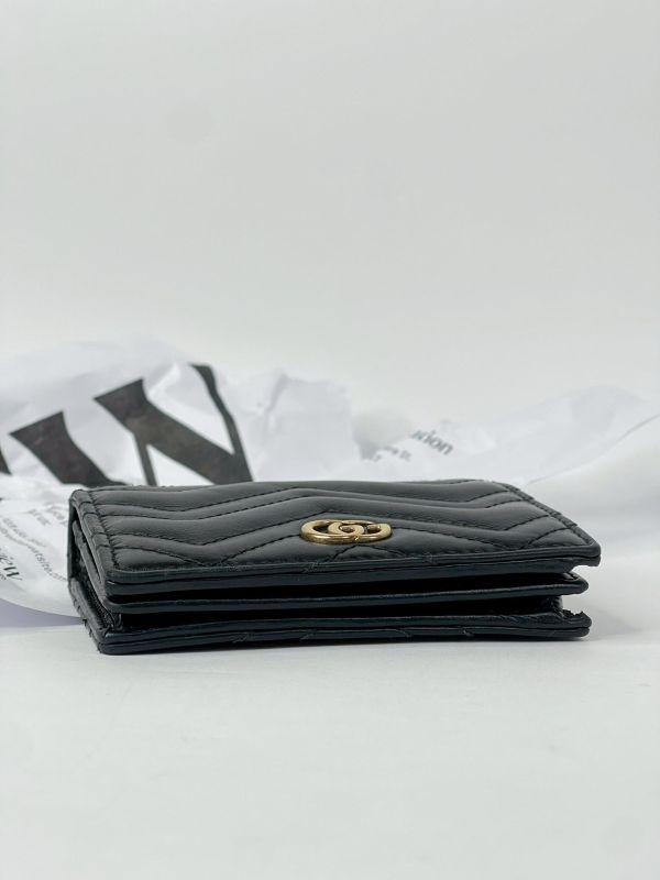 【9成新】GUCCI Marmont 愛心兩摺拉鍊零錢袋短夾 